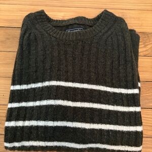 Green and white striped Abercrombie and fitch sweater